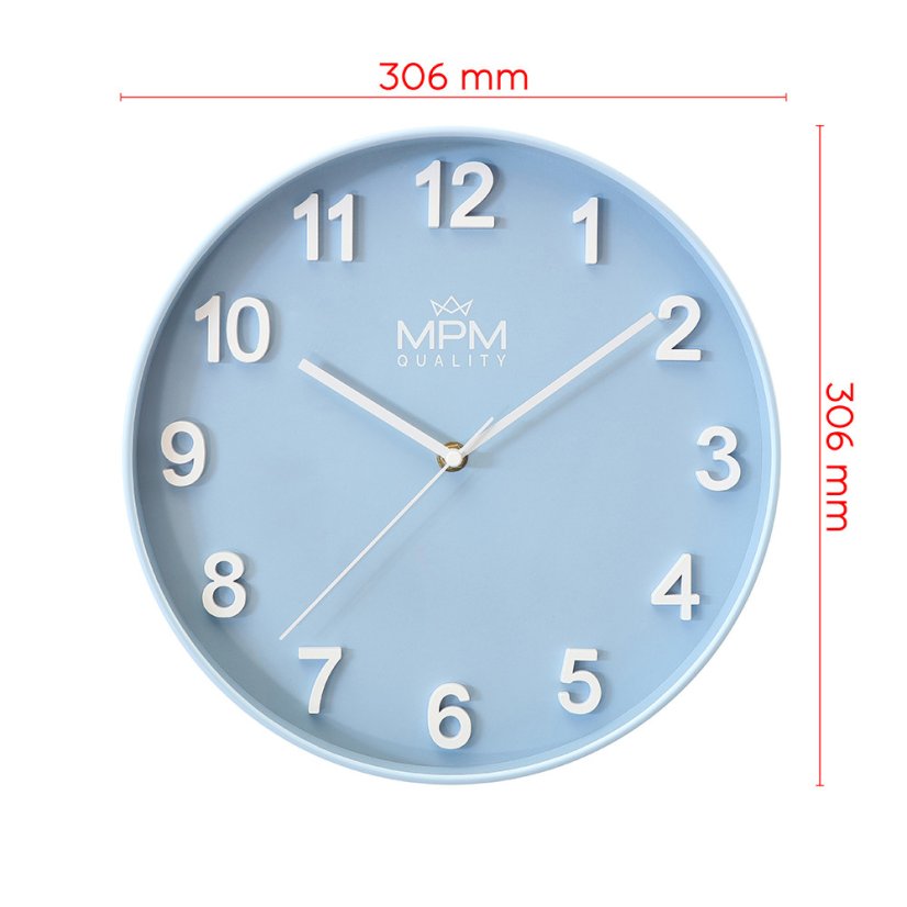 Nástenné hodiny s tichým chodom MPM Rivera - A - E01.4455.30