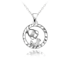 Strieborný náhrdelník MINET Zodiac znamení VODNÁR JMAS9402SN45