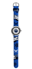 CLOCKKODIEL Svietiace modré chlapčenské hodinky PIRÁTI