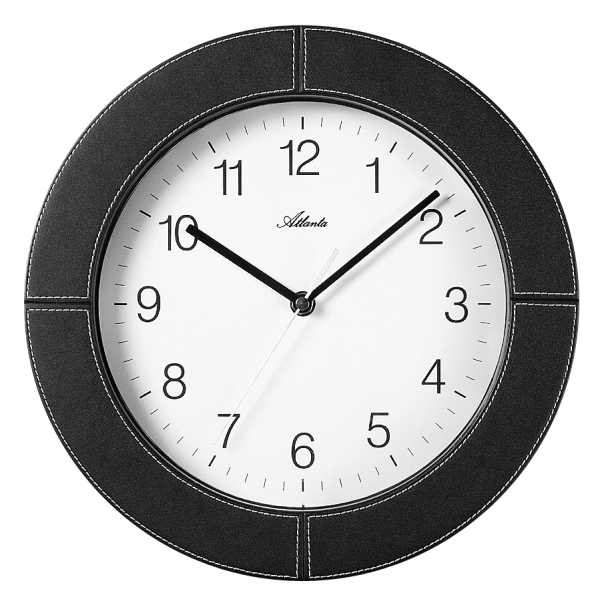 Dizajnové kožené nástenné hodiny AT4398 Atlanta 30cm