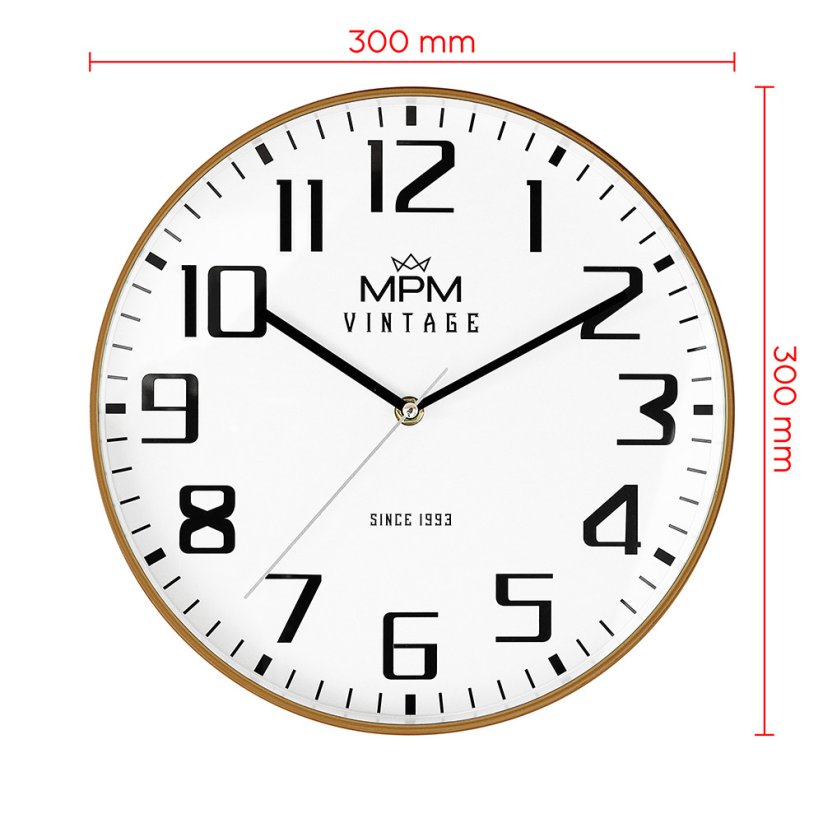 Nástěnné hodiny s tichým chodem MPM Vintage II Since 1993 - E01.4201.51