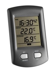 TFA 30.3034.10 - Bezdrátový teploměr s hodinami  RATIO