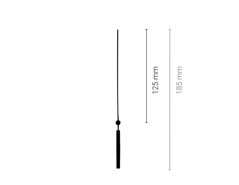 Černá sekundová ručička 125 mm
