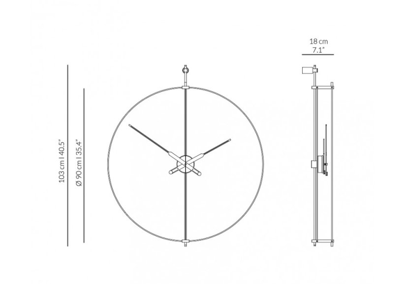 Dizajnové nástenné hodiny Nomon Barcelona Premium Black 103cm