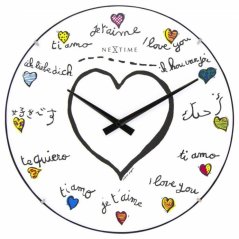 Dizajnové nástenné hodiny 3160 Nextime Loving You Dome 35cm