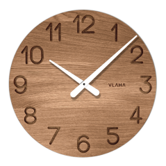 VLAHA Velké dřevěné hodiny OAK vyrobené v Čechách ⌀45cm