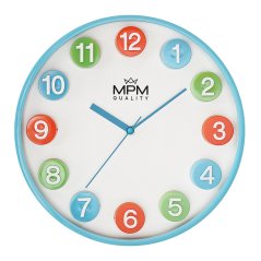 Dětské nástěnné hodiny s tichým chodem MPM PlayTime - E01.4288.31