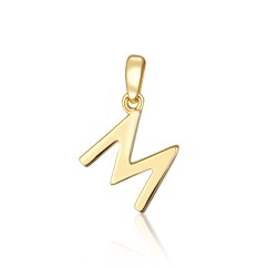 Pozlacený stříbrný přívěsek písmeno "M" JVD SVLP0948XH2GO0M
