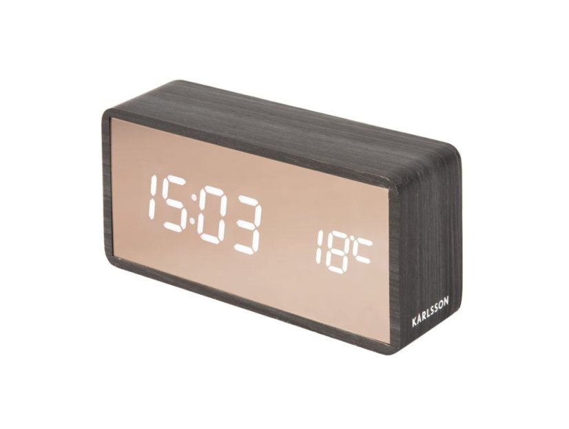 Dizajnové LED hodiny - budík 5878BK Karlsson 15cm
