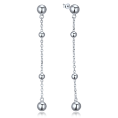 MINET Elegantné strieborné náušnice s guličkami