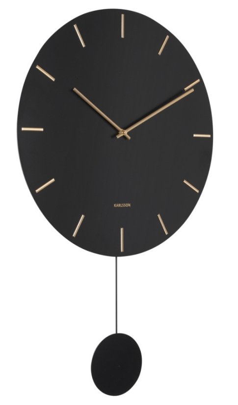 Designové kyvadlové nástěnné hodiny 5862BK Karlsson 47cm