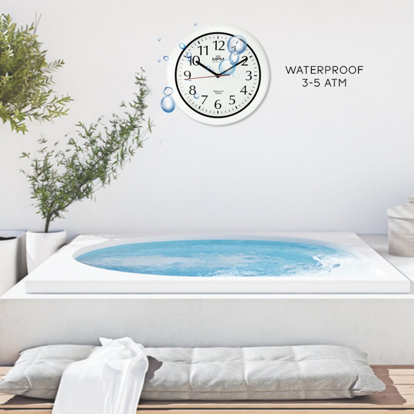 Kúpeľňové hodiny s tichým chodom MPM E01.2535.00