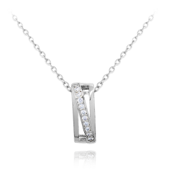 Luxusní stříbrný náhrdelník MINET s bílými zirkony