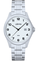 LAVVU Oceľové pánske hodinky GLIMT White