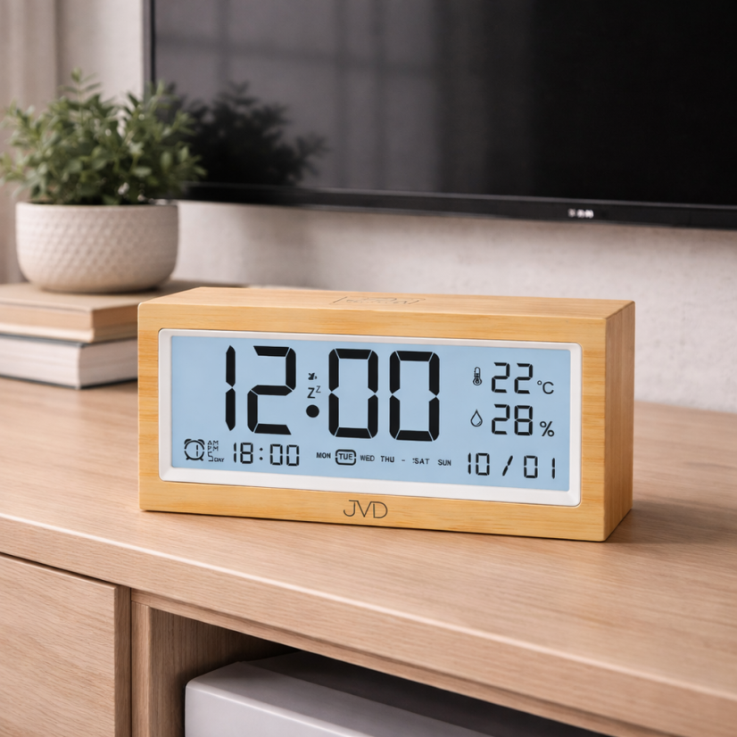 Digitální budík s imitací dřeva JVD SB2897