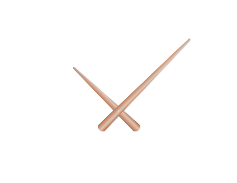 Rose gold zúžené hliníkové ručičky na hodiny 215 mm | 130 mm