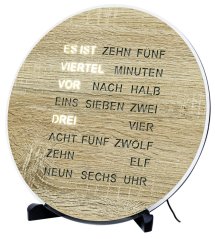 Stolové hodiny so slovným ukazovateľom času AMS 1287