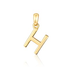 Pozlátený strieborný prívesok písmeno "H" JVD SVLP0948XH2GO0H