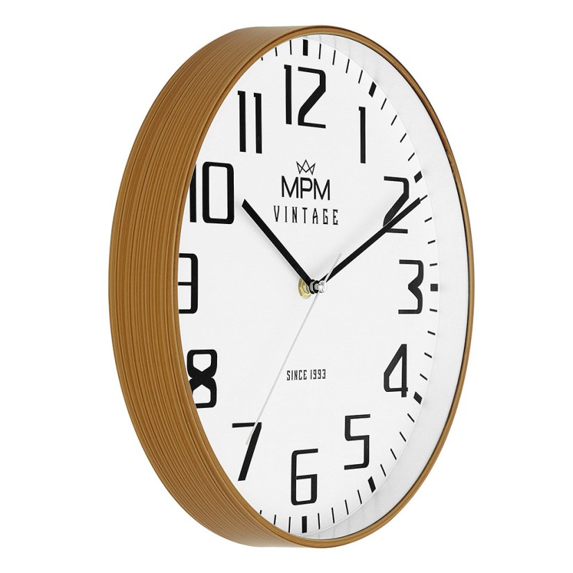 Nástenné hodiny s tichým chodom MPM Vintage II Since 1993 - E01.4201.51