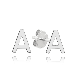 MINET Stříbrné náušnice písmeno "A"