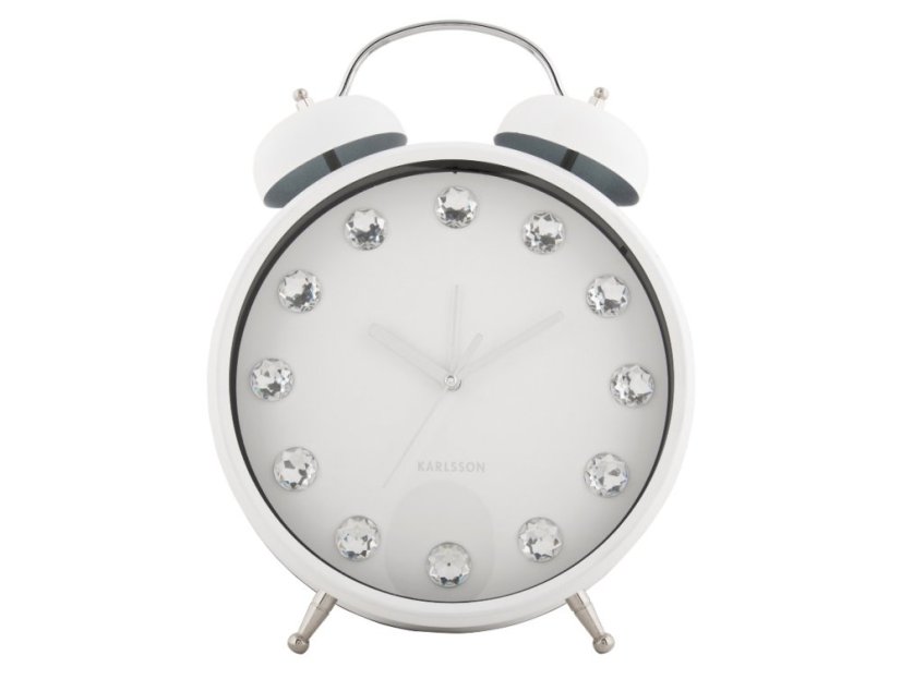 Dizajnové stolné hodiny - budík 6019WH Karlsson 30cm