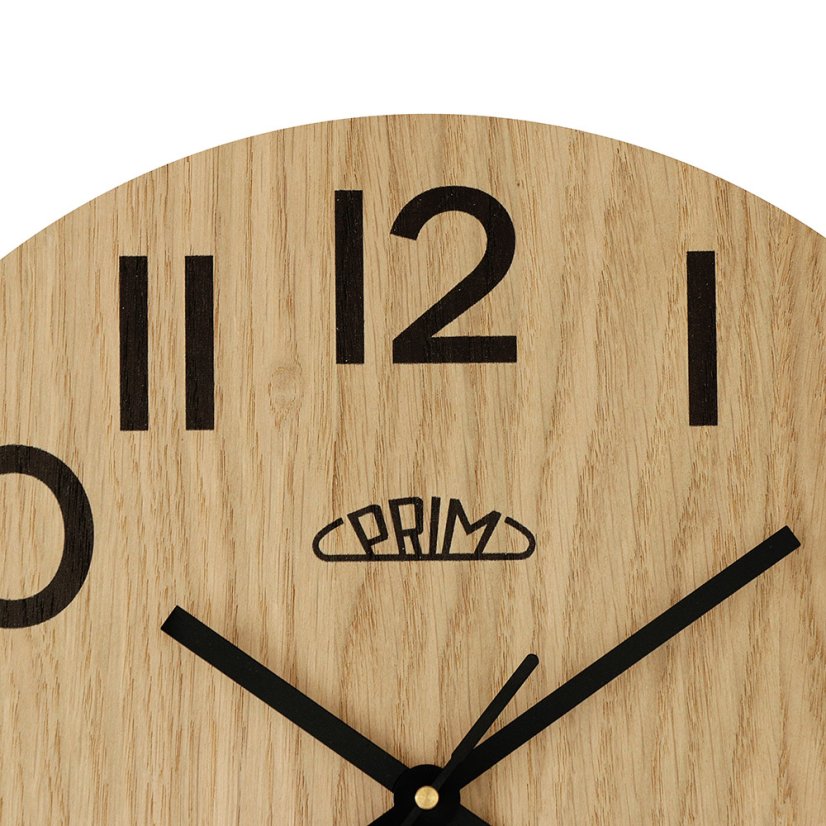 Drevené hodiny s tichým chodom PRIM Genuine Veneer - B - E07P.4245.5190