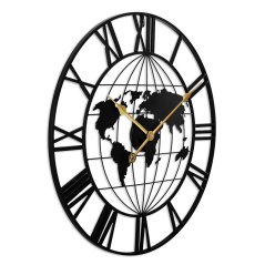 Velké designové kovové nástěnné hodiny s tichým chodem MPM Roman World - E04.4486.90
