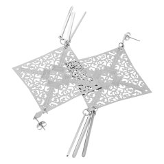 Nerezové náušnice 5170 - stříbrné barvy - SER.5170