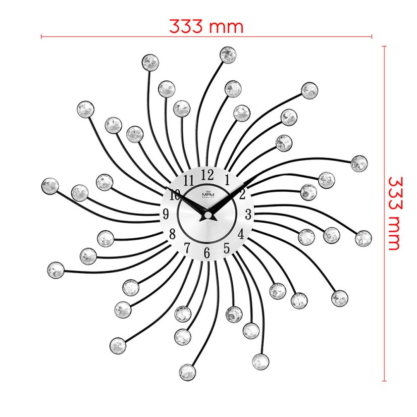 Designové paprskové nástěnné hodiny s tichým chodem MPM Sophia - E04.4495.70