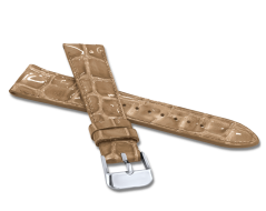 LAVVU Lesklý béžový prošitý řemínek CROCO OCALA z luxusní kůže Top Grain - 14