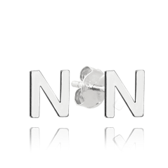 MINET Strieborné náušnice písmeno "N"