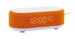 Stolové hodiny s budíkom, nabíjačkou smartfónov a Bluetooth reproduktorom 6033OR Karlsson 20cm