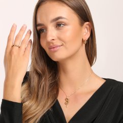 Pozlátené strieborné náušnice so zirkónmi JVD SVLE0923SK6GB00