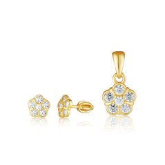 Pozlátená strieborná súprava so zirkónmi JVD SVLS0144SH2GOSR