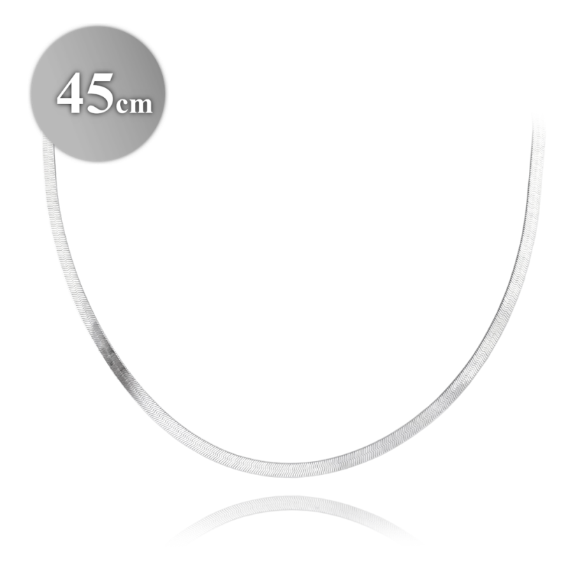 MINET Strieborná plochá retiazka VALENCIA 45 cm