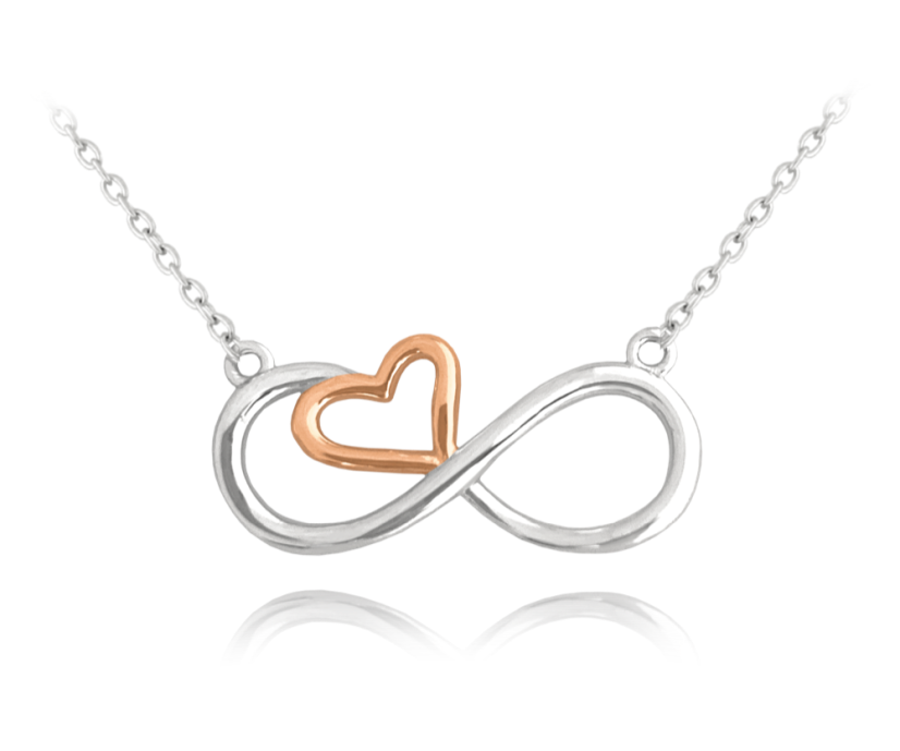 MINET Rose gold stříbrný náhrdelník FOREVER LOVE MINET Rose gold stříbrný náhrdelník FOREVER LOVE