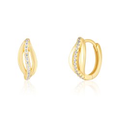 Pozlátené strieborné náušnice so zirkónmi JVD SVLE3669XH2GO00