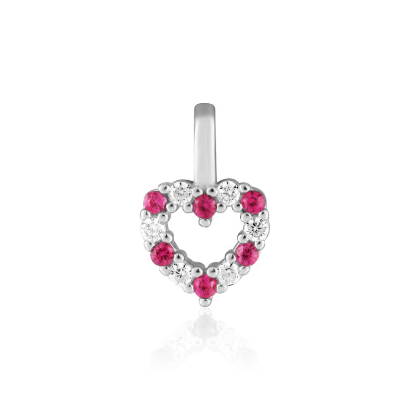 Strieborný prívesok so zirkónmi srdca JVD SVLP0434SH2R101 Strieborný prívesok so zirkónmi srdca JVD SVLP0434SH2R101