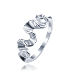 MINET Moderný zvlnený strieborný prsteň veľ. 58