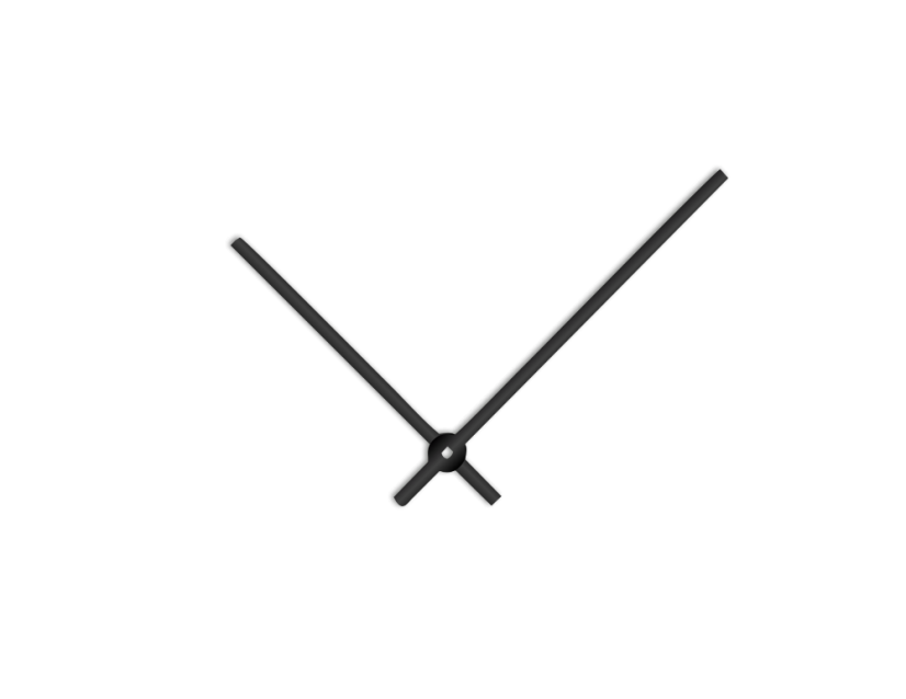Čierne rovné hliníkové ručičky na hodiny 120 mm | 90 mm