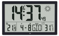 Meteostanice a digitální hodiny JD9909 Lowell řízené signálem DCF 37cm