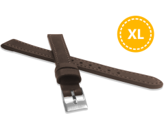 LAVVU XXL Prodloužený prošitý tmavě hnědý řemínek SPORT z luxusní kůže Top Grain - 8 XL