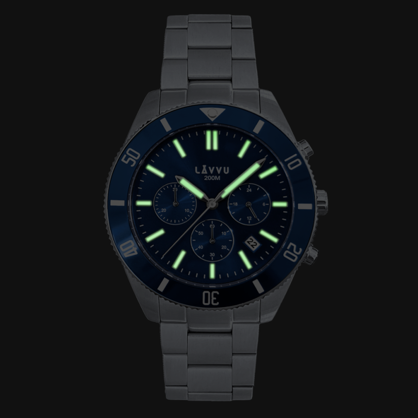 LAVVU Pánske hodinky Chronograph BRENNING s vodotesnosťou 200M