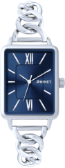 MINET Stříbrno-modré dámské hodinky SIENA se stříbrným ocelovým řemínkem