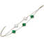 MINET Pozlátený strieborný náramok ŠTVORLÍSTKY s bielou perleťou a malachitom