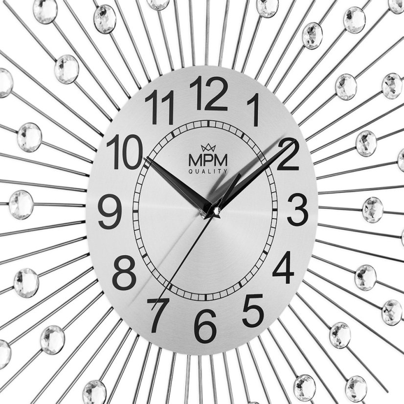 Designové paprskové nástěnné hodiny s tichým chodem MPM Noore - A - E04.4497.70