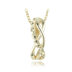 MINET Pozlátený brúsený strieborný náhrdelník