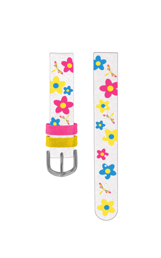 Bielo-ružový kvetovaný remienok k detským hodinkám CLOCKODILE CSG5025
