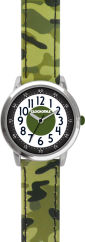 Svítící zelené chlapecké hodinky CLOCKODILE ARMY s maskáčovým vzorem CWB0031