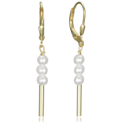 MINET Pozlátené strieborné náušnice s prírodnými perlami